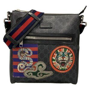 Gucci Shoulder Bag Courier GG Supreme Dark Gray Dark X Black Multi
